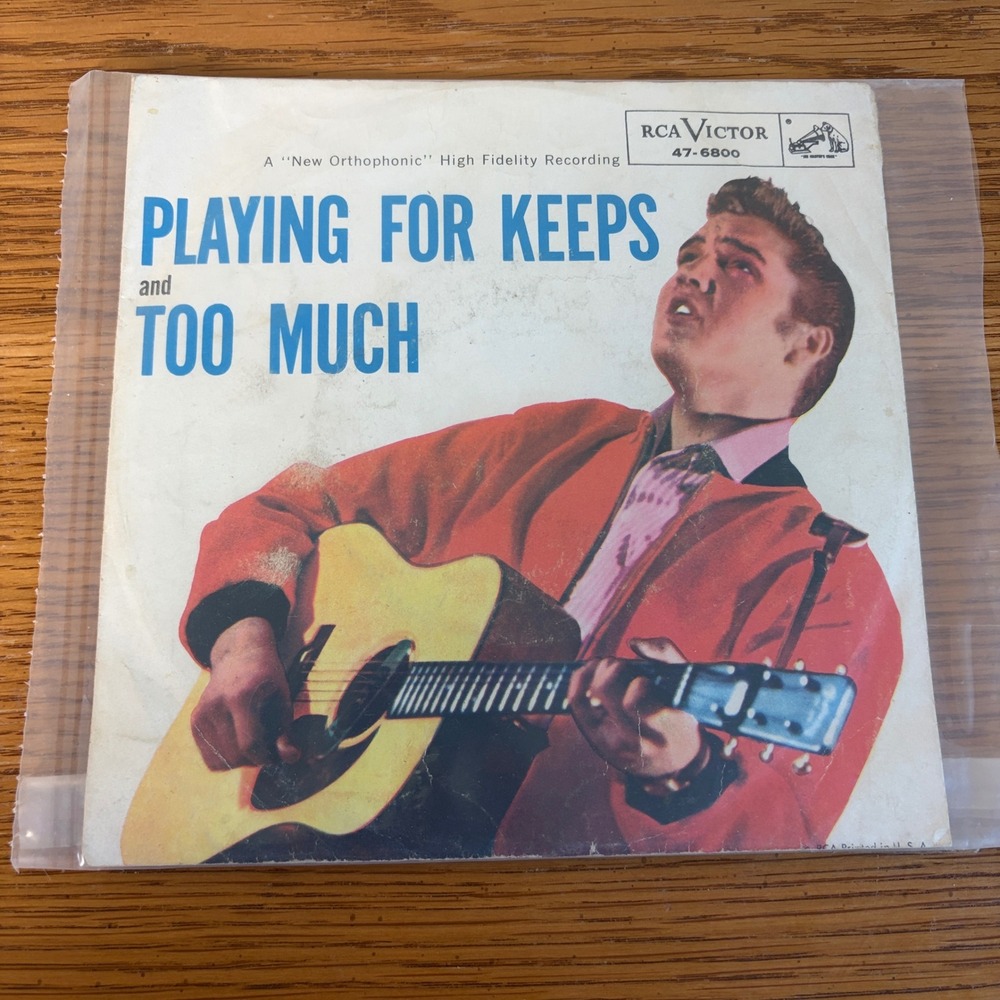 Elvis Presley Playing For Keeps Too Much 45 RPM Vinyl Record RCA 47-6800 Sleeve